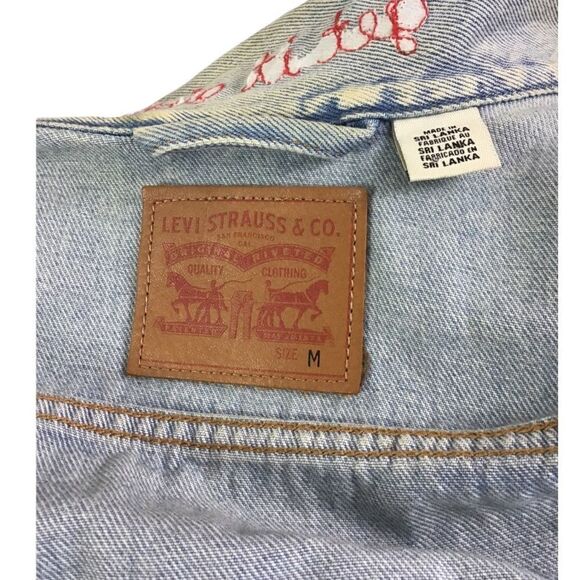 Levi’s Distressed & Embroidered Denim Jean Jacket - Picture 5 of 10
